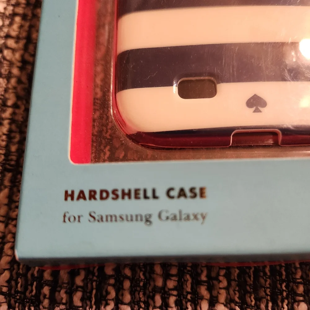 🔥 Kate Spade Hardshell Phone Case Samsung Galaxy New Box Dark Blue White Stripe